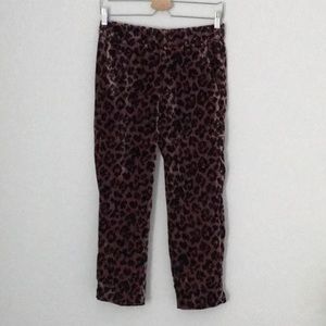 NWOT super on trend J.Crew velvet animal print ankle pants size 2P